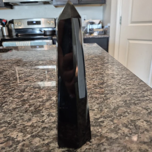 Natural Black Banded Sardonyx Crystal Obelisk Tower #2 New